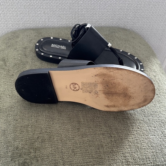 Michael Kors Black Sandals with Silver Studs - Picture 4 of 5